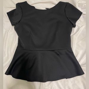 Bisou Bisou Peplum blouse black